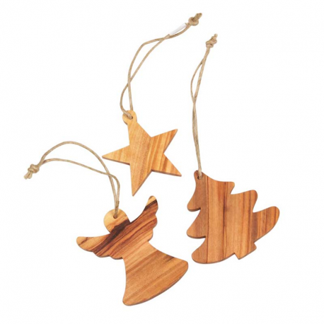 Weihnachtsschmuck aus Holz - 3er Set