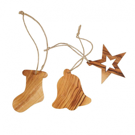 Weihnachtsschmuck aus Holz - 3er Set